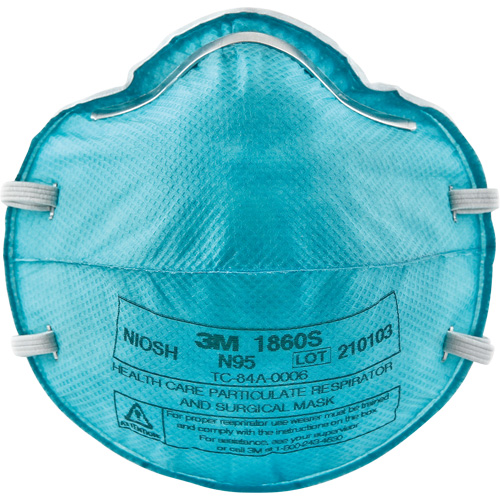 1860S Particulate Healthcare Respirator, N95, NIOSH Certified, Small Consource
