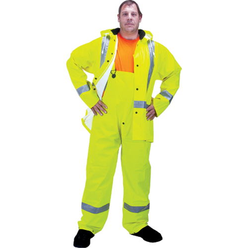 RZ900 Premium Traffic Rain Suit, Polyester/PVC, Medium, Lime-Yellow Consource