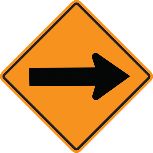 Arrow Roll-Up Temporary Conditions Sign , 24" x 24", Vinyl, Pictogram Consource