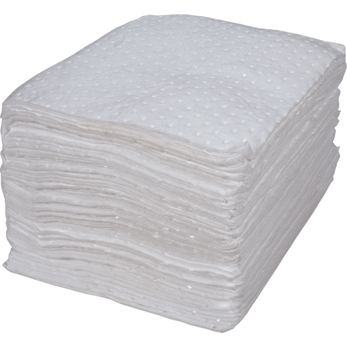 Feuilles absorbantes li&eacute;es de premi&egrave;re qualit&eacute;, Huile seulement, 15" x 17", 15 gal. d'absorption Consource