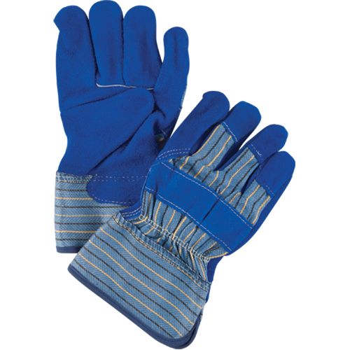Gants d'ajusteur de premi&egrave;re qualit&eacute; avec coutures en Kevlar, Grand, Paume en Cuir de vache refendu, Doublure en Coton Consource