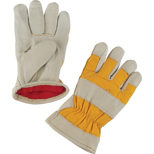 Gants de travail doubl&eacute;s pour l'hiver de premi&egrave;re qualit&eacute;, 2T-Grand, Paume en Cuir fleur de porc, Doublure en Molleton de mousse Consource