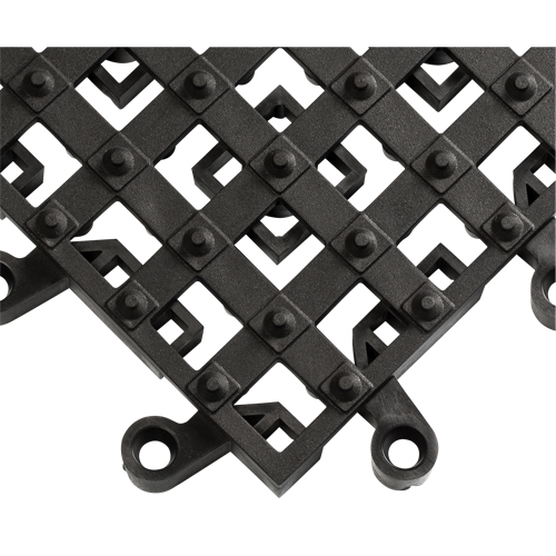 Tapis ErgoDeck avec crampons antid&eacute;rapants int&eacute;gr&eacute;s No 553, PVC, 1-1/2' la c, 1-1/2' lo, 7/8" &eacute;paisseur, Noir Consource