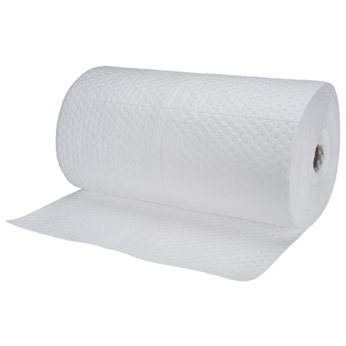 Industrial-Grade Fine Fibre Sorbent Rolls, Heavyweight, 150' L x 30" W, 70 gal. Absorbancy Consource