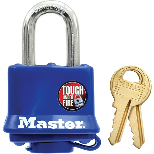 Weather-Resistant Padlock, Blue, Keyed Different, Laminated Steel, 1-9/16" Width Consource