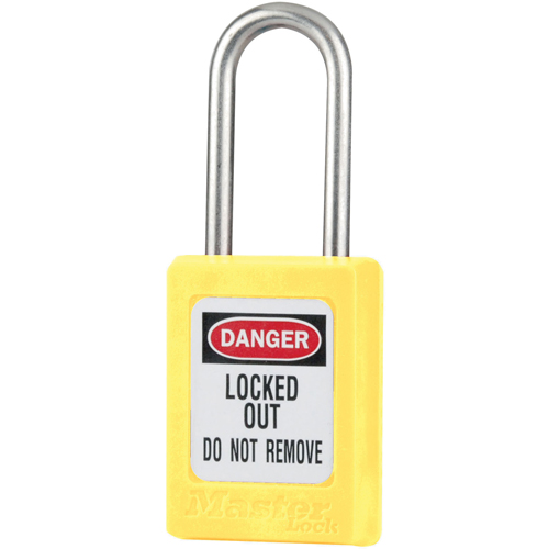 Cadenas de s&eacute;curit&eacute; S31 Zenex, Jaune, Cl&eacute;s diff&eacute;rentes, Thermoplastique, Largeur de 1-3/8" Consource