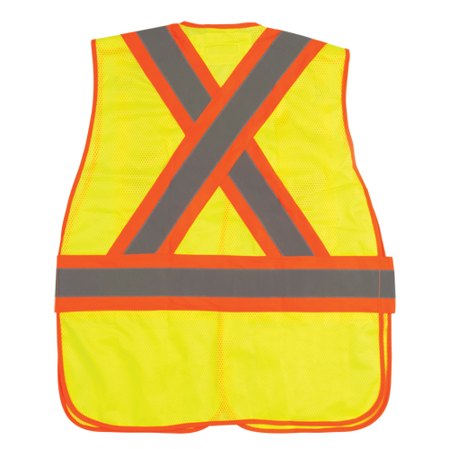 CSA Compliant High Visibility Surveyor Vest, High Visibility Lime-Yellow, Medium, Polyester Consource