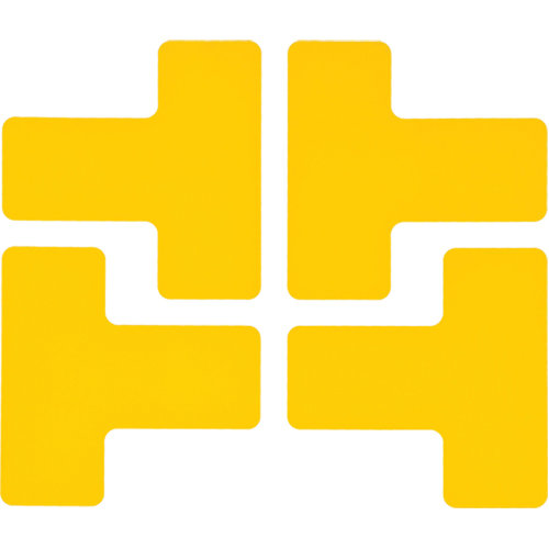 Floor Corner Marks, T, 5" L x 2" W, Yellow, Polyester Consource