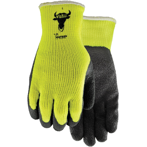 330 Visibull Gloves, 7/Small, Rubber Latex Coating, Polyester Shell Consource