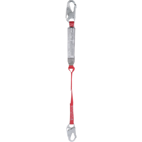 Pro Shock Absorbing Lanyard, 3', Locking Snap Hook Center, Locking Snap Hook Leg Ends, Polyester Consource