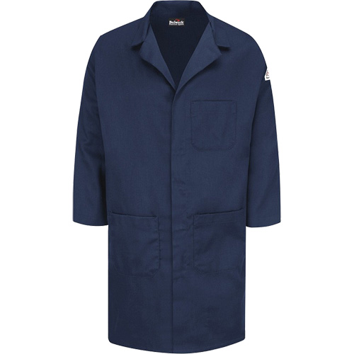 Excel FR&reg; ComforTouch&reg; Lab Coat, Cotton, Large, Navy Blue Consource