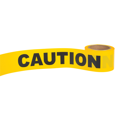 "Caution" Barricade Tape, English, 3" W x 300' L, 1.5 mils, Black on Yellow Consource