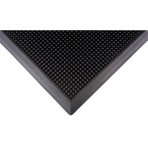 Tapis d'entr&eacute;e ext&eacute;rieure, Caoutchouc, Grattoir Type, Motif Textur&eacute;, 2' x 2-2/3', Noir Consource