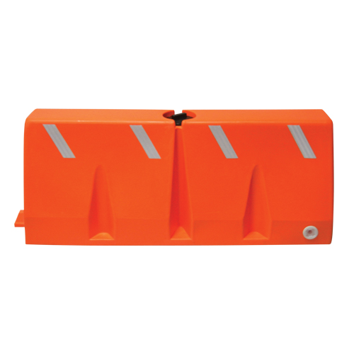 Traffic Barriers, Water-Filled, 62.25" L x 24" H, Orange Consource