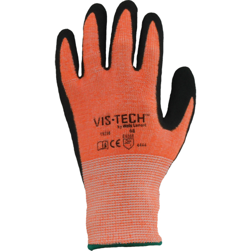 Vis-Tech Y9294 Cut Resistant Gloves, Size 6/X-Small, 13 Gauge, Polyurethane Coated, Stainless Steel Shell, ANSI/ISEA 105 Level 4 Consource