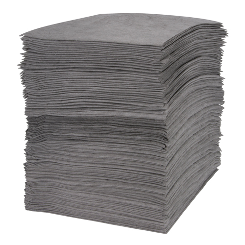 Feuilles absorbantes souffl&eacute;es de premi&egrave;re qualit&eacute;, Universel, 15" x 18", 30 gal. d'absorption Consource