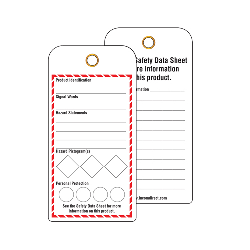 &eacute;tiquettes SGH pour le milieu de travail, Papier cartonn&eacute;, 3" la x 6" h, Anglais Consource