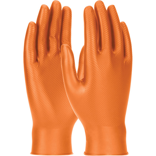Gants jetables ambidextres Grippaz Skins, Petit, Nitrile, 6 mils, Sans poudre, Orange Consource