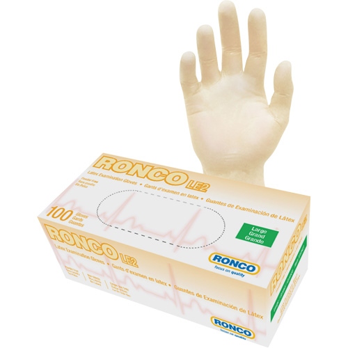 Disposable Gloves, Large, Latex, 4-mil, Powder-Free, Natural, Class 2 Consource