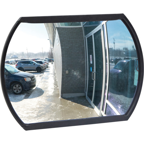 Miroir convexe rectangulaire/rond avec support, 12" h x 18" la, Int&eacute;rieur/Ext&eacute;rieur Consource
