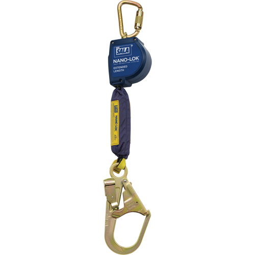 Cordage de s&eacute;curit&eacute; autor&eacute;tractable allong&eacute; Nano-Lok, 9', Polyester/Sangles, Pivotant Consource
