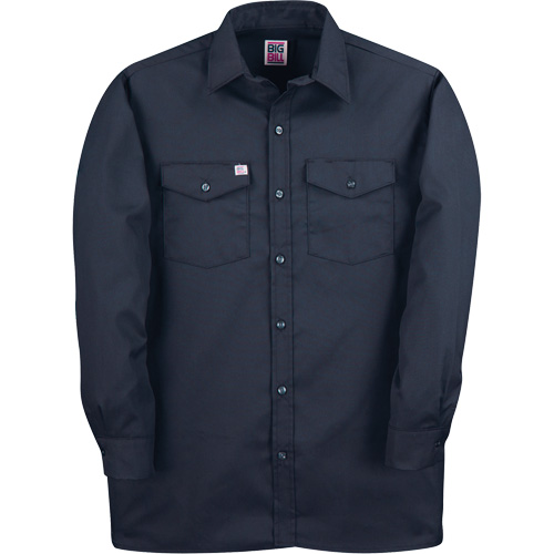 Chemise de travail &agrave; manches longues en tissu crois&eacute;, Hommes, 4T-Grand, Bleu marin Consource