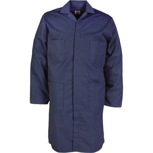 Lab Coat, Poly-Cotton, 32, Navy Blue Consource