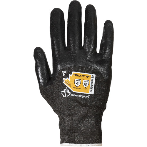 Ultrafine Composite Filament Fiber Knit Gloves, Size 5, 18 Gauge, Foam Nitrile Coated, TenActiv Shell, ASTM ANSI Level A4 Consource