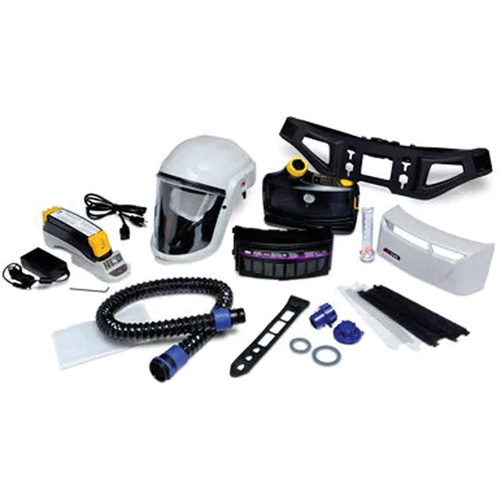 Versaflo Powered Air Purifying Respirator Painter's Kit, Headcover & Faceshield, Lithium-Ion Battery Consource
