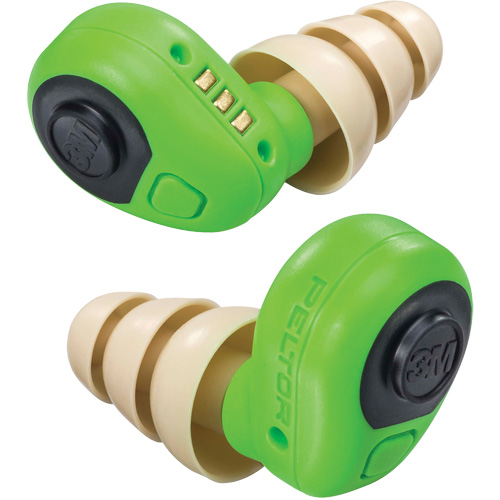 Bouchons d'oreilles &eacute;lectroniques Peltor, Sans cordon, Paire - Boîtier en plastique, 23 dB NRR, Grand/Moyen/Petit Consource