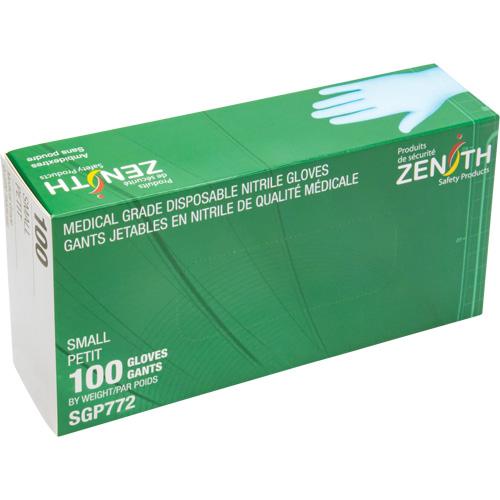 Puncture-Resistant Medical-Grade Disposable Gloves, Small, Nitrile, 4.5-mil, Powder-Free, Blue, Class 2 Consource