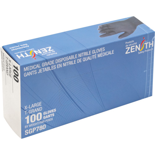 Puncture-Resistant Medical-Grade Disposable Gloves, X-Large, Nitrile, 5-mil, Powder-Free, Black, Class 2 Consource