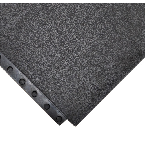 Tapis antifatigue 24/Seven Locksafe, Lisse, 3' x 3' x 5/8", Noir, Caoutchouc naturel Consource