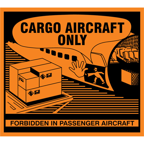 &eacute;tiquettes de manutention Cargo Aircraft Only, 4-3/4" lo x 4-1/4" la, Orange Consource