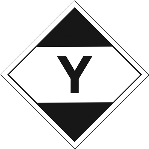 "Y" Limited Quantity Air Shipping Labels, 4" L x 4" W, Black on White Consource