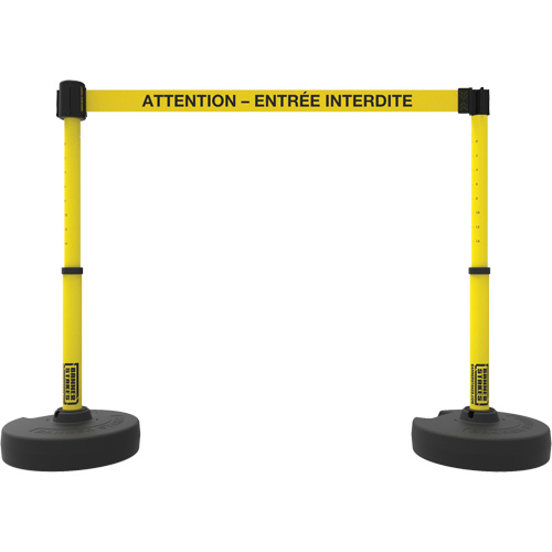 Plus Barrier Post Set, Plastic, 42" H, Yellow Tape, 15' Tape Length Consource