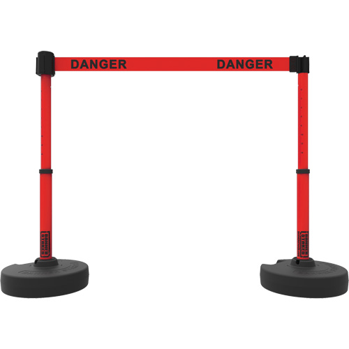Plus Barrier Post Set, Plastic, 42" H, Red Tape, 15' Tape Length Consource