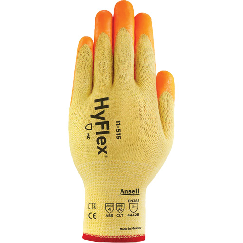 HyFlex&reg; High Visibility Cut-Resistant Gloves, Size 6, 13 Gauge, Foam Nitrile Coated, Stainless Steel/Kevlar&reg;/Spandex Shell, ASTM ANSI Level A5/EN 388 Level E Consource