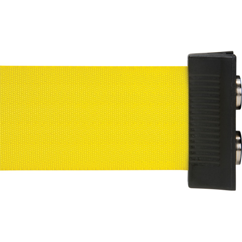 Barri&egrave;re &agrave; fixation murale avec ruban magn&eacute;tique, Acier, Fixation par vis, 7', Ruban Jaune Consource