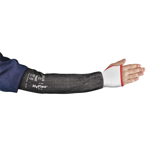 HYFLEX&reg; 11-281 Wide Thumb Protective Arm Sleeve, Intercept, 18", ASTM ANSI Level A4, Grey Consource