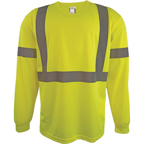 Chemise de s&eacute;curit&eacute; &agrave; manches longues, Polyester, 2T-Grand, Jaune lime haute visibilit&eacute; Consource