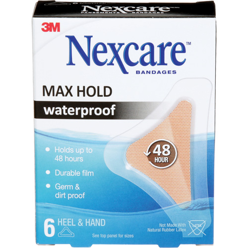Pansements imperm&eacute;ables &agrave; tenue maximale Nexcare, Main/Talon, 3-1/2", Plastique, St&eacute;rile Consource
