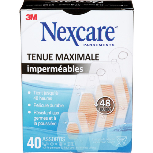 Pansements imperm&eacute;ables &agrave; tenue maximale Nexcare, Assorti, Plastique, St&eacute;rile Consource