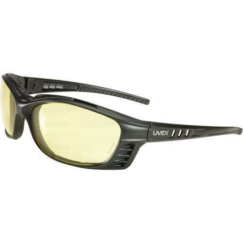 Lunettes de s&eacute;curit&eacute; Uvex Livewire avec lentilles HydroShield, Lentille Ambr&eacute;e, Antibu&eacute;e, ANSI Z87+/R&eacute;pond ou surpasse la norme CSA Z94.3 Consource