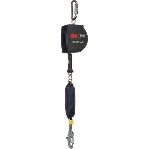 Cordage de s&eacute;curit&eacute; autor&eacute;tractable allong&eacute; Nano-Lok, 15', Acier inoxydable, Pivotant Consource