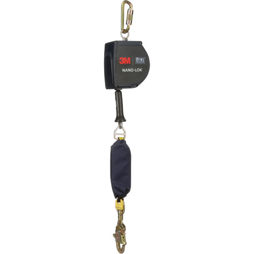 Nano-Lok Extended Length Self Retracting Lifeline, 15', Galvanized Steel, Swivel Consource