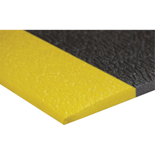 Tapis antifatigue Airsoft, Rugueux, 3' x 5' x 3/8", Noir/Jaune, &eacute;ponge en PVC Consource