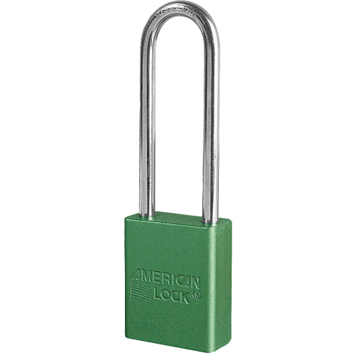 American Lock&reg; Safety Padlock, Green, Keyed Different, Aluminum, 1-1/2" Width Consource