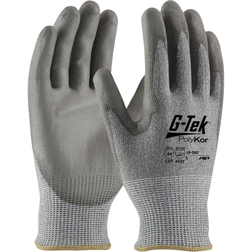 Gants r&eacute;sistants aux coupures G-Tek PolyKor, Taille Petit, Calibre 13, Rev&ecirc;tement Polyur&eacute;thane, Enveloppe en Poly&eacute;thyl&egrave;ne, ASTM ANSI niveau A4/EN 388 niveau 5/EN 388 niveau D Consource