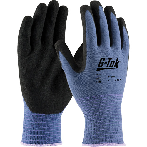 Gants enduits G-Tek GP, Petit, R&ecirc;vetement Nitrile, Calibre 13, Enveloppe en Nylon Consource